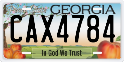GA license plate CAX4784