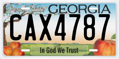 GA license plate CAX4787