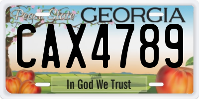 GA license plate CAX4789