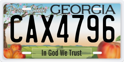 GA license plate CAX4796