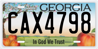 GA license plate CAX4798