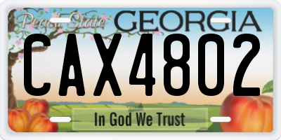 GA license plate CAX4802