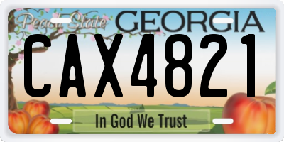 GA license plate CAX4821