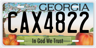 GA license plate CAX4822
