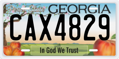 GA license plate CAX4829