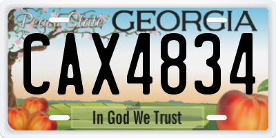 GA license plate CAX4834