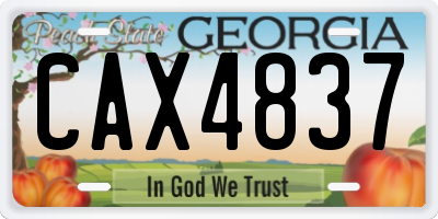 GA license plate CAX4837