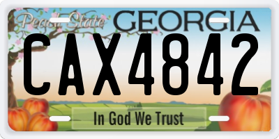 GA license plate CAX4842