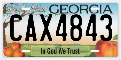 GA license plate CAX4843