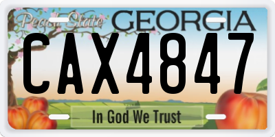 GA license plate CAX4847