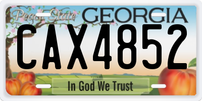 GA license plate CAX4852