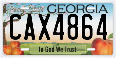 GA license plate CAX4864