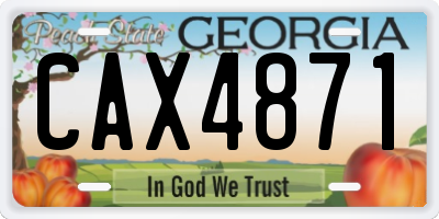 GA license plate CAX4871