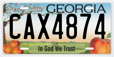GA license plate CAX4874