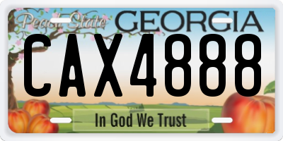 GA license plate CAX4888