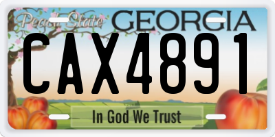 GA license plate CAX4891