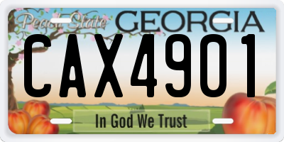 GA license plate CAX4901