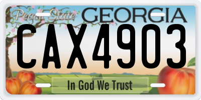 GA license plate CAX4903