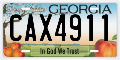 GA license plate CAX4911
