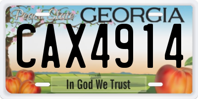 GA license plate CAX4914
