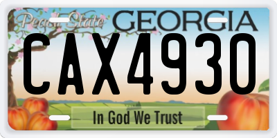 GA license plate CAX4930