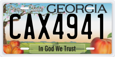 GA license plate CAX4941