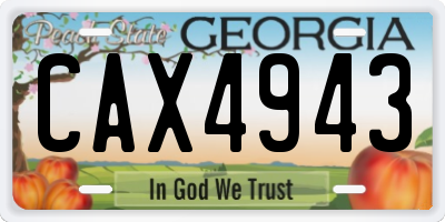 GA license plate CAX4943