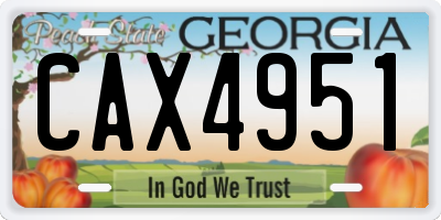 GA license plate CAX4951