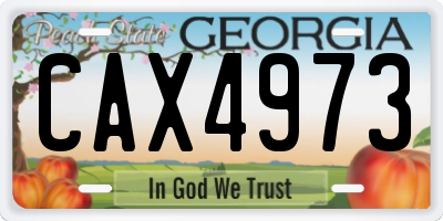 GA license plate CAX4973