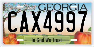 GA license plate CAX4997