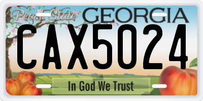GA license plate CAX5024