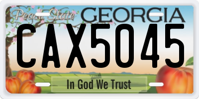 GA license plate CAX5045