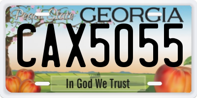 GA license plate CAX5055