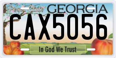 GA license plate CAX5056