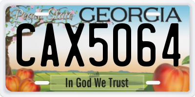 GA license plate CAX5064