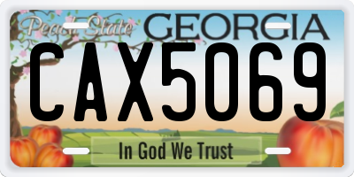 GA license plate CAX5069