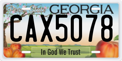 GA license plate CAX5078