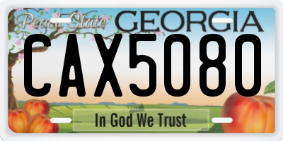GA license plate CAX5080