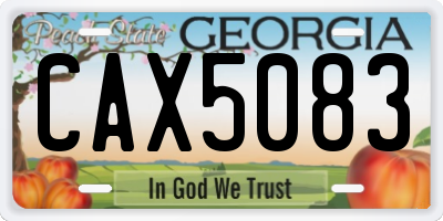 GA license plate CAX5083