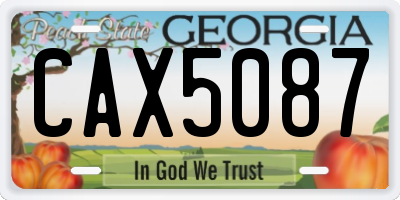 GA license plate CAX5087