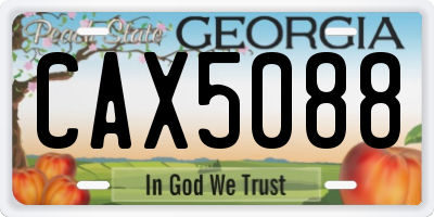 GA license plate CAX5088