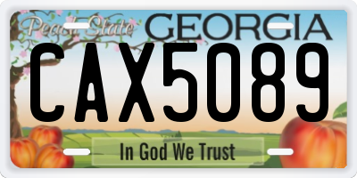 GA license plate CAX5089