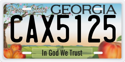 GA license plate CAX5125