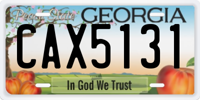GA license plate CAX5131