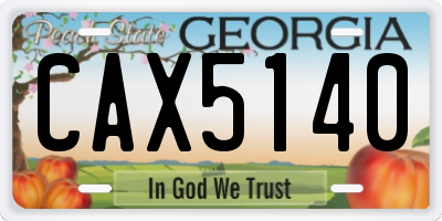GA license plate CAX5140