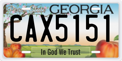 GA license plate CAX5151