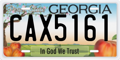 GA license plate CAX5161