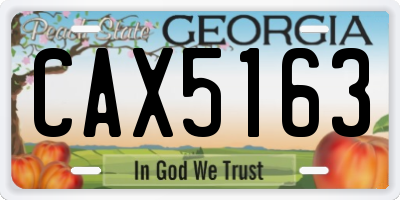 GA license plate CAX5163