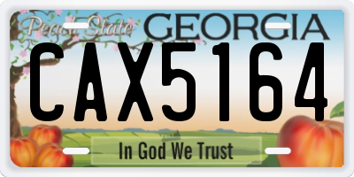 GA license plate CAX5164