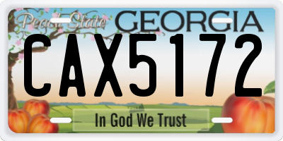 GA license plate CAX5172